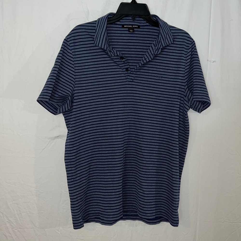 Men’s shirt, Michael Kors pinstripe, blue size large New